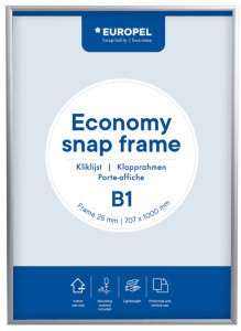 EUROPEL Plakatrahmen ECONOMY, DIN A0, 25 mm, silber eloxiert