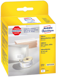 AVERY Zweckform Etiquettes en rouleau, 50 x 12 mm, blanc