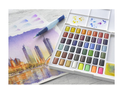 FABER-CASTELL Peinture aquarelle en godets, étui de 12