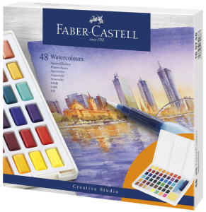 FABER-CASTELL Peinture aquarelle en godets, étui de 12