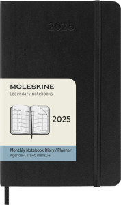 MOLESKINE Taschenkalender 2025, Monat, P/A6, Softc., schwarz