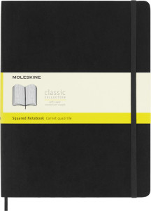 MOLESKINE Carnet souple, XL/A4, quadrillé, noir