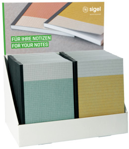 sigel Notizbuch aus Recycling-Papier, DIN A5, Display