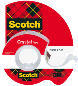 Scotch Ruban adhésif Crystal, transparent, avec dévidoir