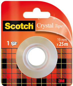 Scotch Ruban adhésif Crystal, transparent, avec dévidoir