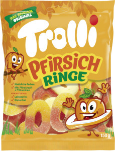 Trolli Fruchtgummi PFIRSICHRINGE, 150 g