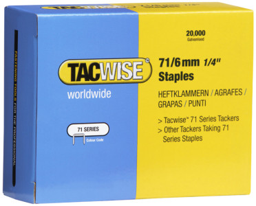 TACWISE Agrafes 71/6 mm galvanisées, 20.000 pièces