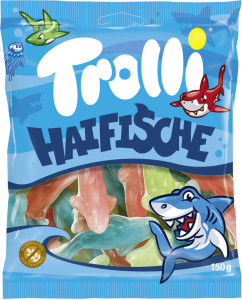 Trolli Bonbon gélifié aux fruits REQUINS, 150 g