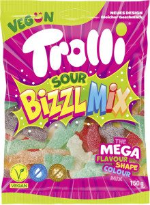 Trolli Bonbon gélifié aux fruits BIZZL MIX, 150 g