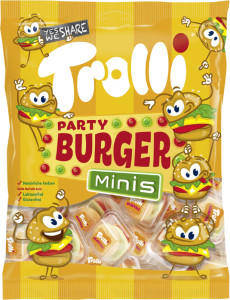 Trolli Bondon gélifié aux fruits MINI BURGER, 170 g