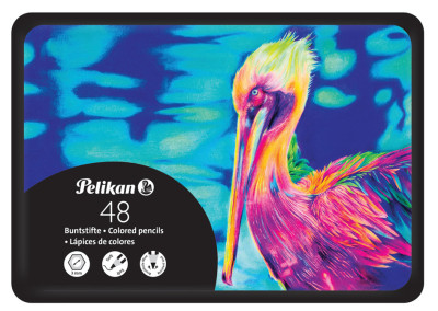 Pelikan Crayon de couleur Premium, étui métal de 48