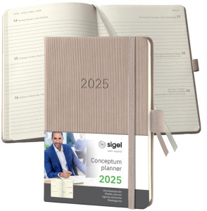 sigel Buchkalender Conceptum 2025, ca. DIN A6, schwarz