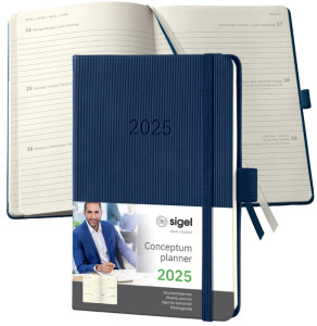 sigel Buchkalender Conceptum 2025, ca. DIN A6, schwarz