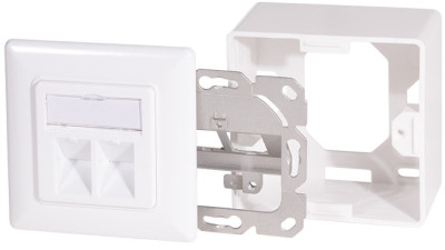 LogiLink Prise RJ45 cat.6, 2x RJ45, blindé, blanc