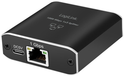 LogiLink Répartiteur Gigabit Ethernet, RJ45/USB-C - 2x RJ45