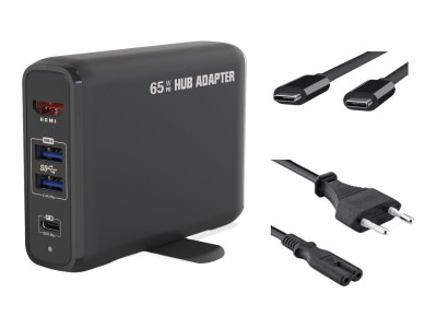 DLH : MAINS PS et USB-C 65W POWER DELIVERY PORT REPLICATOR-1XUSB-C