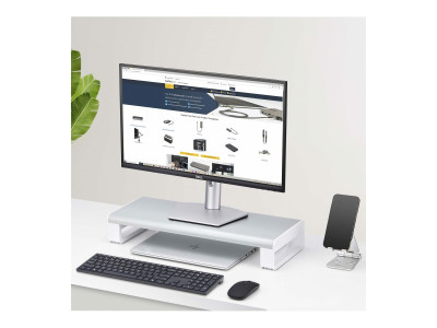 Startech : ERGONOMIC MONITOR RISER STAND - DESKTOP COMPUTER MONITOR SHELF