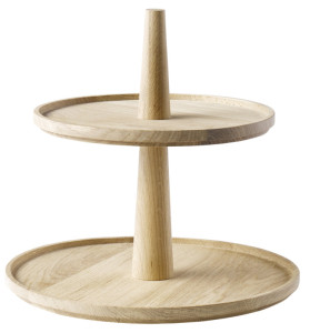 APS Étagère VALO, 2 étages, rond, hauteur: 280 mm, chêne