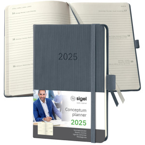 sigel Agenda planning Conceptum 2025, env. A6, noir/rouge