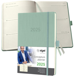 sigel Buchkalender Conceptum 2025, ca. DIN A5, schwarz/rot