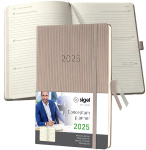 sigel Buchkalender Conceptum 2025, ca. DIN A5, schwarz/rot