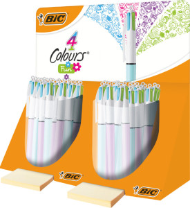 BIC Stylo à bille 4 Colours Fun, présentoir de 40