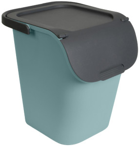 EDA Poubelle de tri TriHome, 40 litres, ciment/anthracite