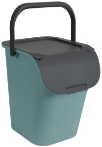 EDA Poubelle de tri TriHome, 40 litres, ciment/anthracite