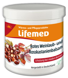 Lifemed Rotes Weinlaub-/ Rosskastanienbalsam, 250 ml Tiegel