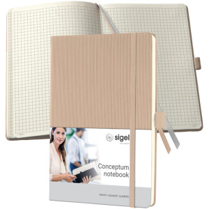 sigel Carnet de notes Conceptum, A5, quadrillé, beige