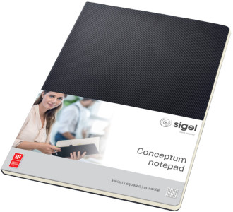 sigel Cahier Conceptum, A4, quadrillé, noir