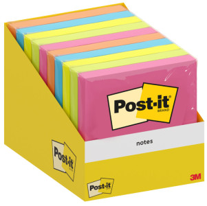 Post-it Bloc-note adhésif, 76 x 76 mm, assorti