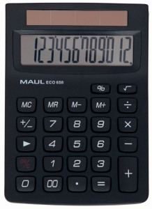 MAUL Calculatrice de bureau ECO 650, 12 chiffres, noir