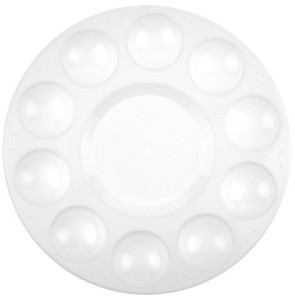 kangaro Palette de peinture, plastique, rond, 170 mm, blanc