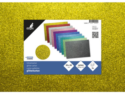 kangaro Carton pailleté, 250 x 350 m, assorti en 10 couleurs