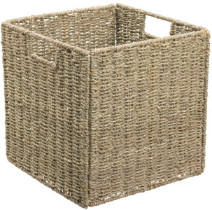 NHG Panier de rangement PER, en zostère, pliable, carré