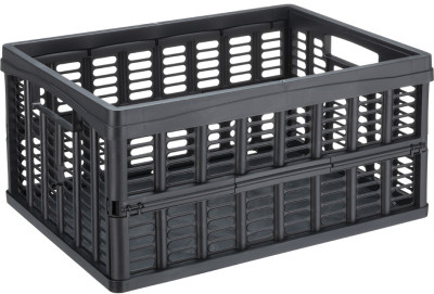 NHG Caisse de rangement pliante, PP, 32,5 litres, noir