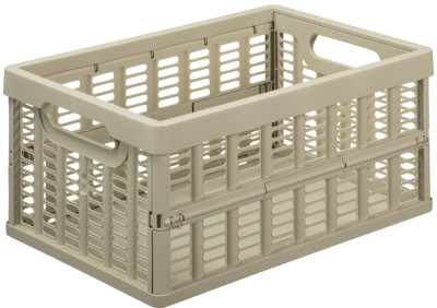 NHG Caisse de rangement pliante, PP, 11,5 litres, beige