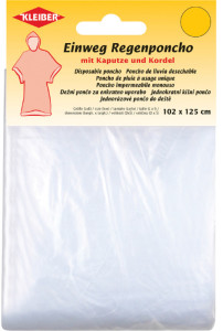 KLEIBER Poncho de pluie jetable, avec capuche, transparent