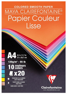 Clairefontaine Bloc de papier couleur MAYA, A4, 20 feuilles