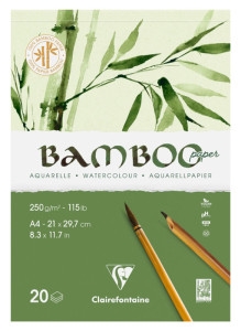 Clairefontaine Bloc de papier aquarelle BAMBOO, 250 g/m2, A5