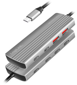 LogiLink USB 3.2 Ultra-Slim-Hub, 7-Port, 2x USB-A, 5x USB-C