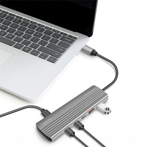 LogiLink USB 3.2 Ultra-Slim-Hub, 10-Port, 2x USB-A, 8x USB-C