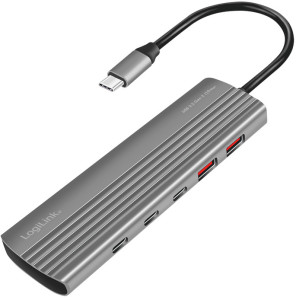 LogiLink USB 3.2 Ultra-Slim-Hub, 10-Port, 2x USB-A, 8x USB-C