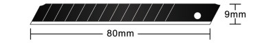 Hansa Ersatzklingen, Klingenbreite: 9 mm, 30 Grad, schwarz