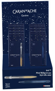 CARAN D'ACHE Stylo à bille 849 COSMIC BLUE, présentoir