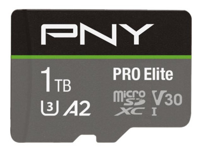 PNY : MICRO-SD PRO ELITE 1TB CLASS 10/UHS-I U3 A2 V30 + SD ADAPTER