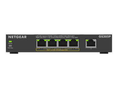 Netgear : 5-PORT POE UM PLUS SWITCH 1X 1G 4X 1G POE PORT