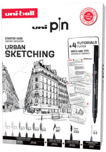 uni-ball Coffret d'initiation uni pin URBAN SKETCHING