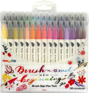 Restposten: PentelArts BrushSignPen Pinselstift Twin, 30er